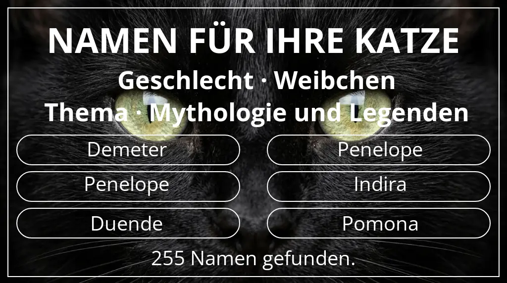 Namen für Katzen basierend auf geschlecht weibchen und thema mythologie und legenden