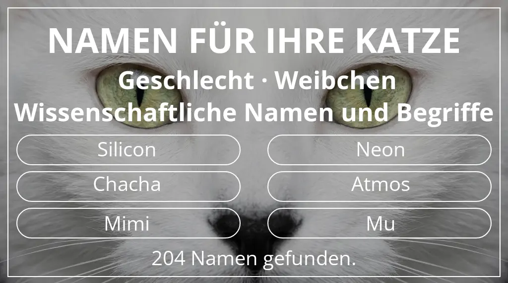 Namen für Katzen basierend auf geschlecht weibchen und thema wissenschaftliche namen und begriffe