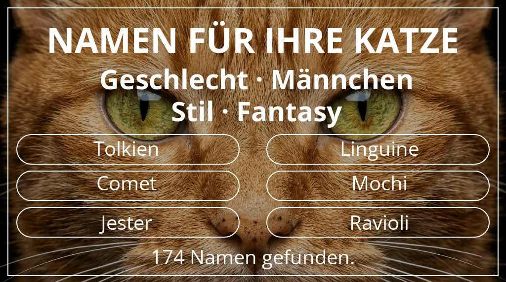 Namen für Katzen inspiriert von geschlecht männchen und stil fantasy