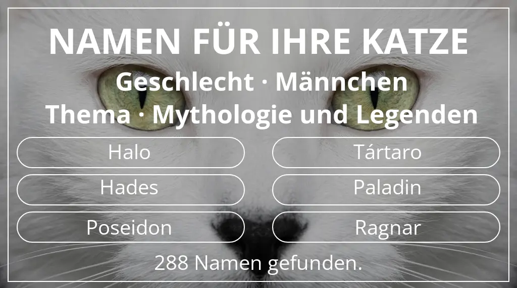 Katzennamen basierend auf geschlecht männchen und thema mythologie und legenden