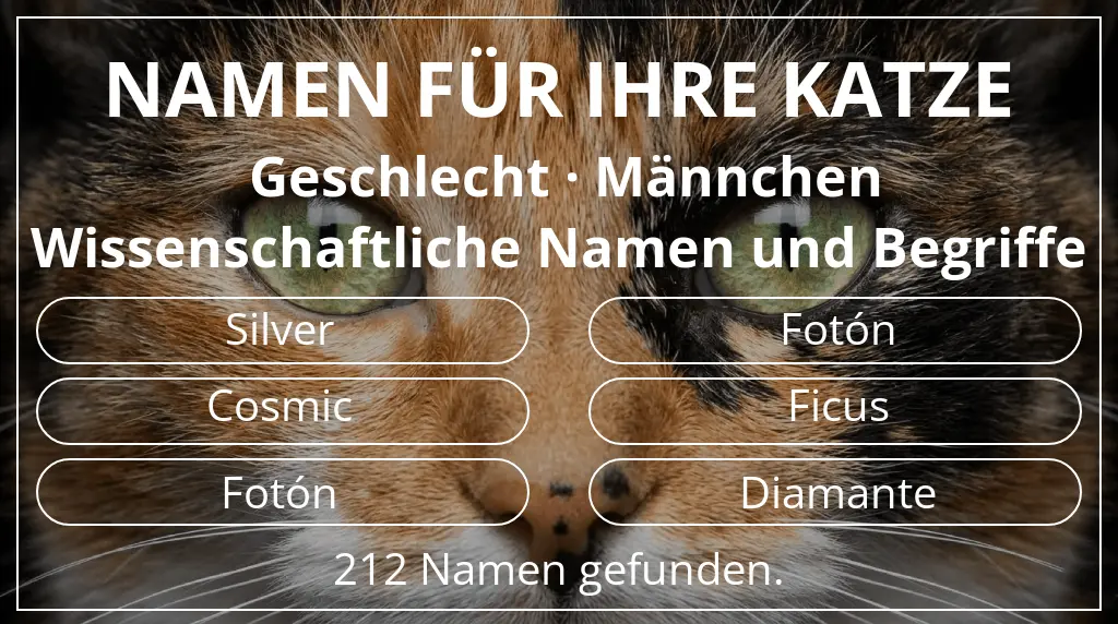 Namen für Katzen passend zu geschlecht männchen und thema wissenschaftliche namen und begriffe