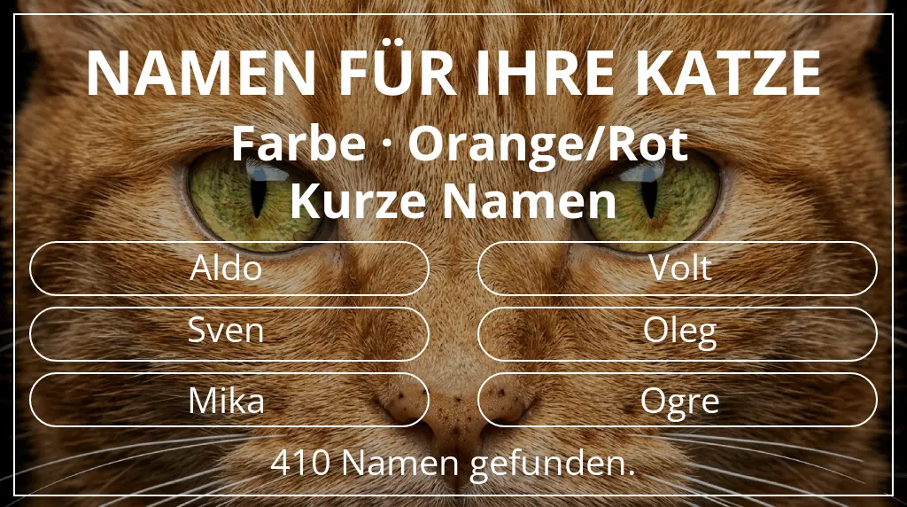 Katzennamen inspiriert von farbe orange/rot und namenslänge kurz (2–4)
