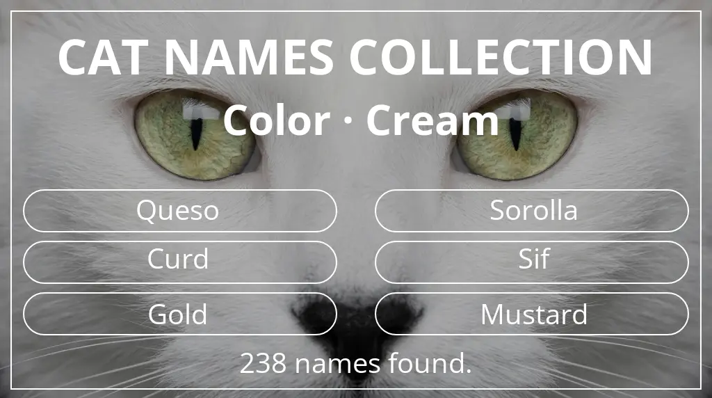 Names for cats inspired by cream color