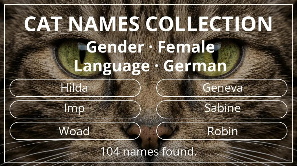 Cat names related to female gender and german language