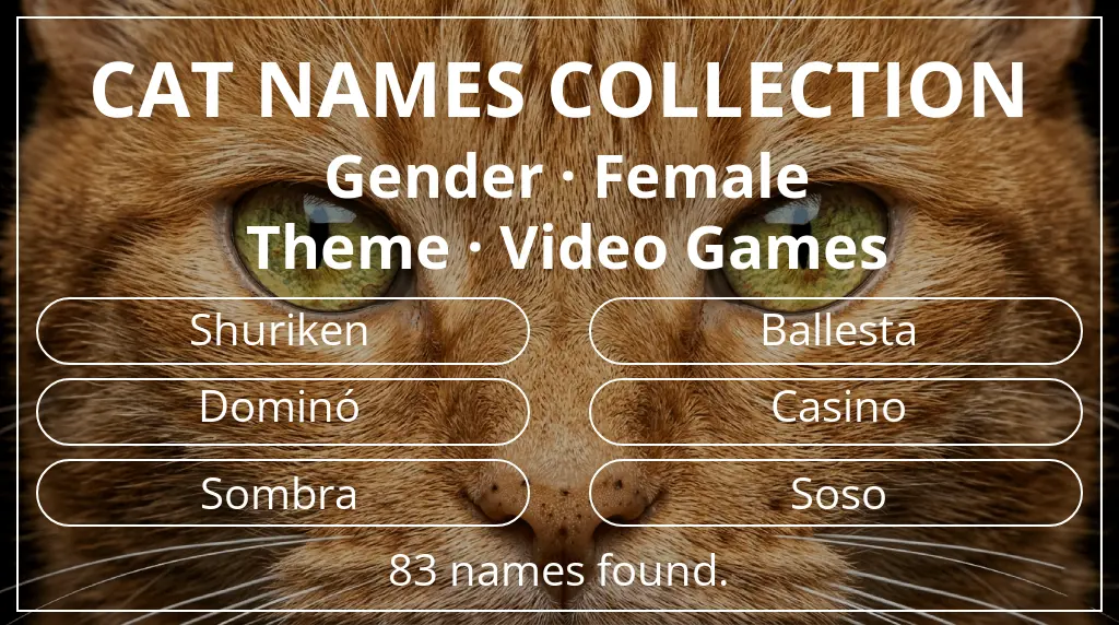 Feline names based on female gender and video games theme