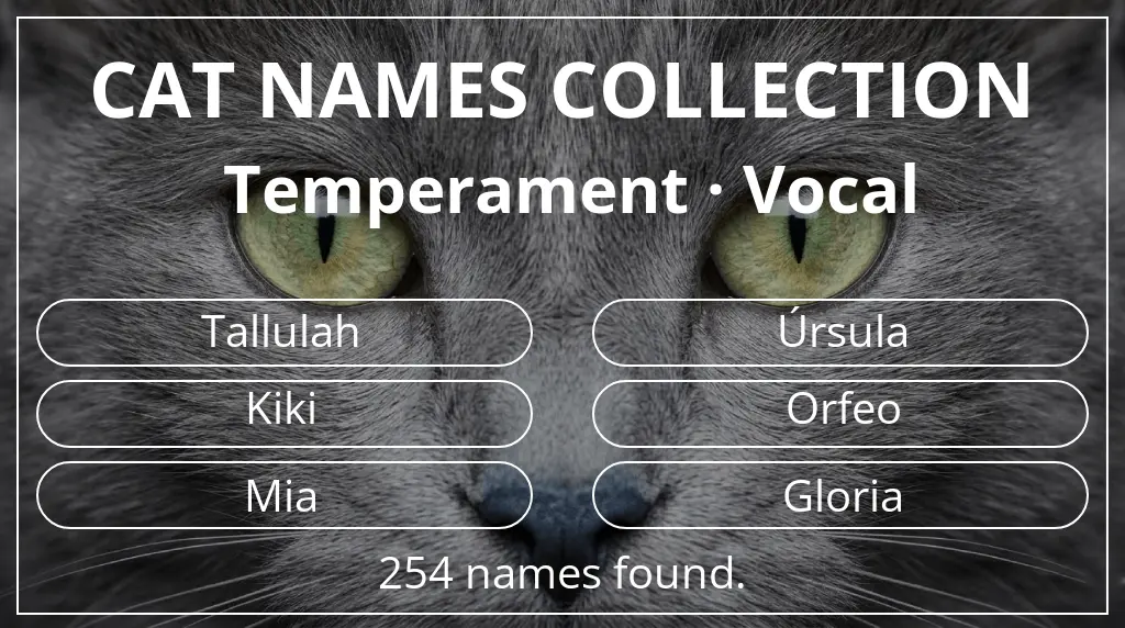Feline names based on vocal temperament