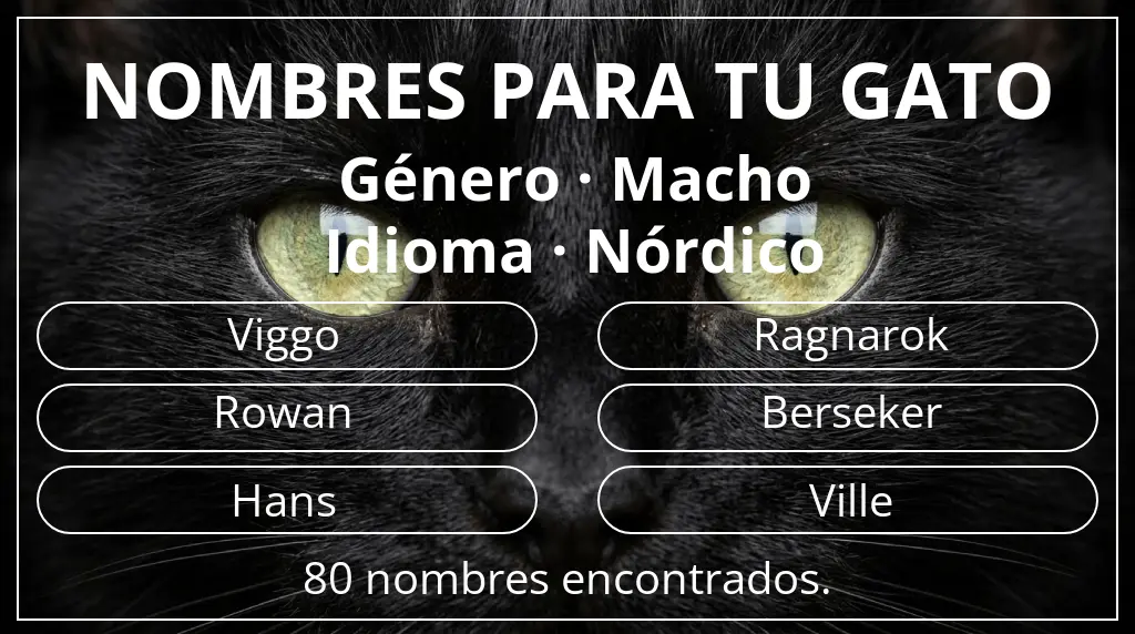 Nombres para gatos relacionados con género macho y idioma nórdico