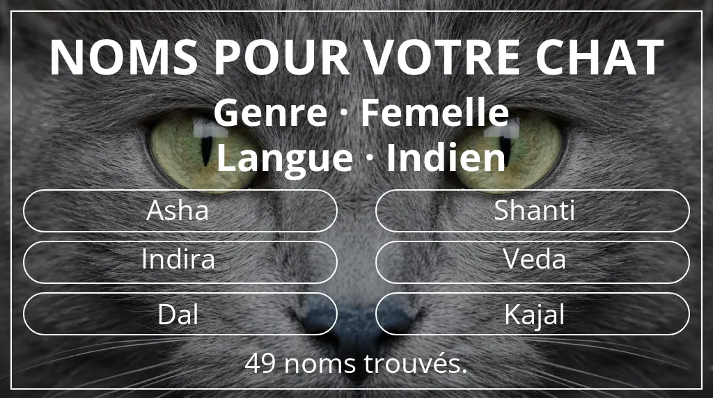 Noms félins en lien avec genre femelle et langue indien