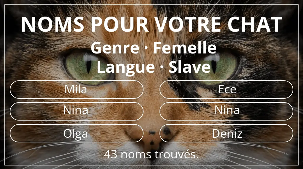 Noms félins en lien avec genre femelle et langue slave