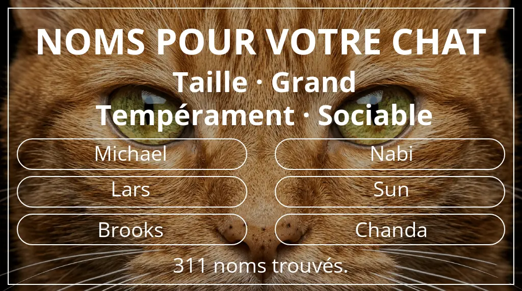 Noms félins basés sur taille grand et tempérament sociable