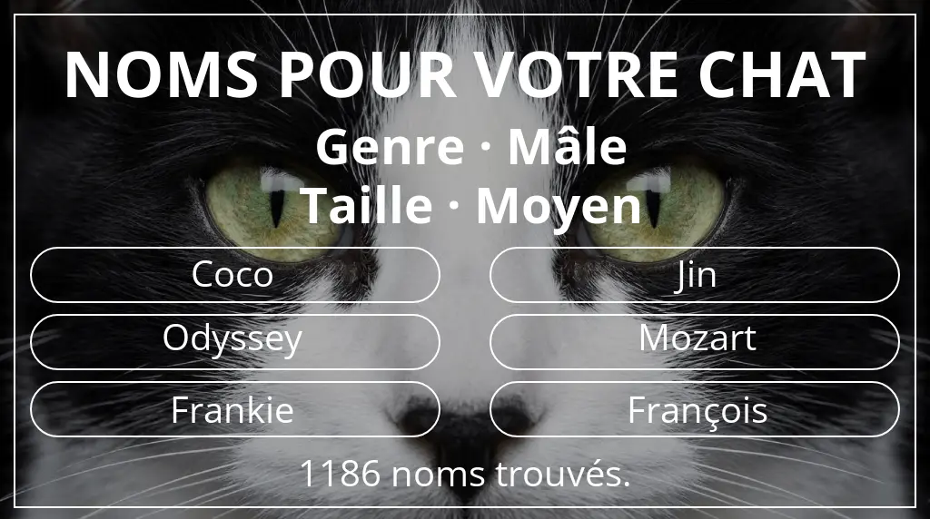 Noms félins inspirés de genre mâle et taille moyen