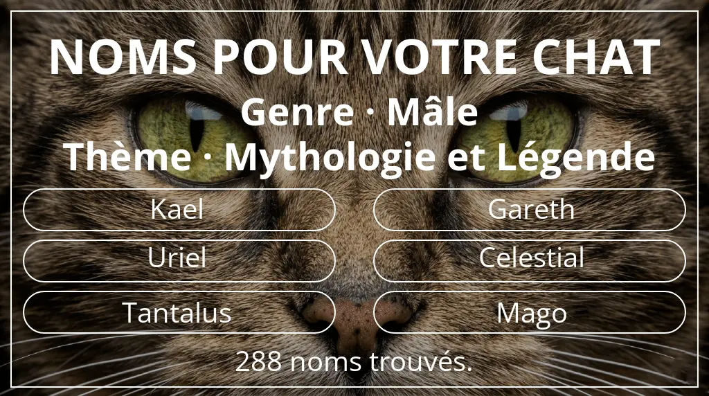 Noms félins en lien avec genre mâle et thème mythologie et légende