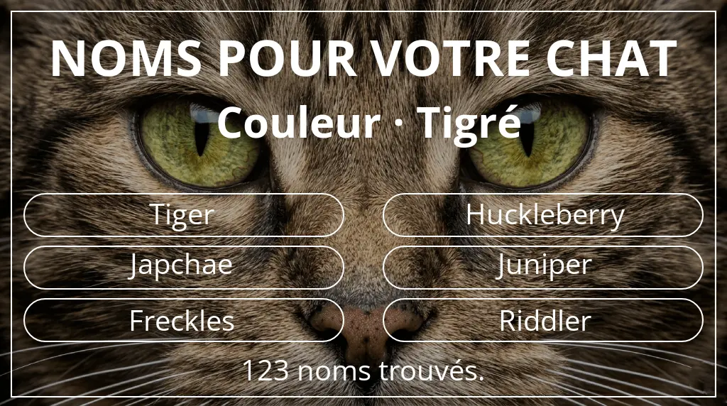 Noms félins inspirés de couleur tigré