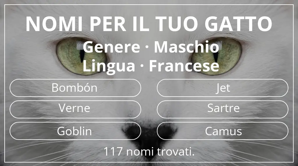 Nomi felini basati su genere maschio e lingua francese