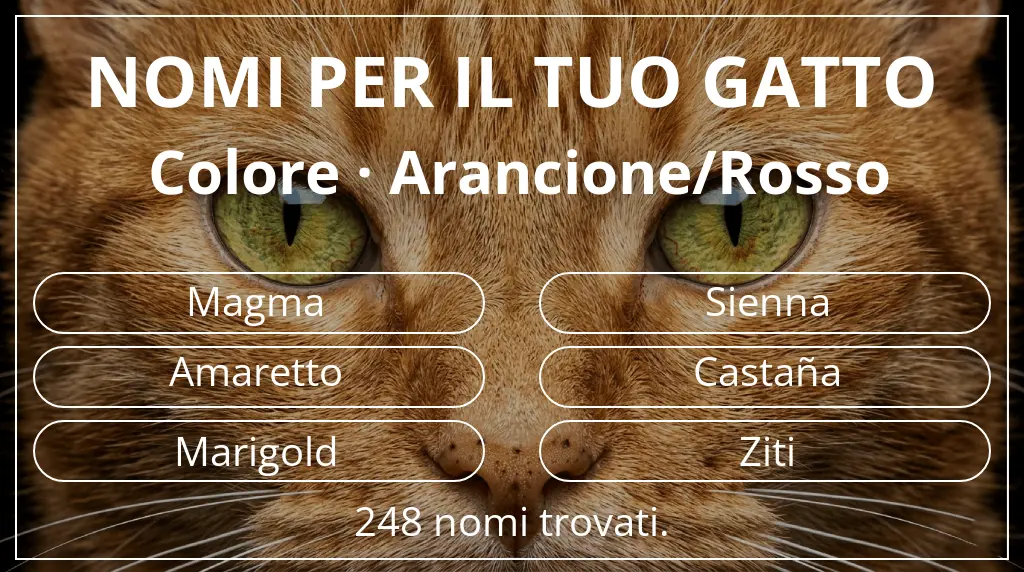 Nomi felini legati a colore arancione/rosso