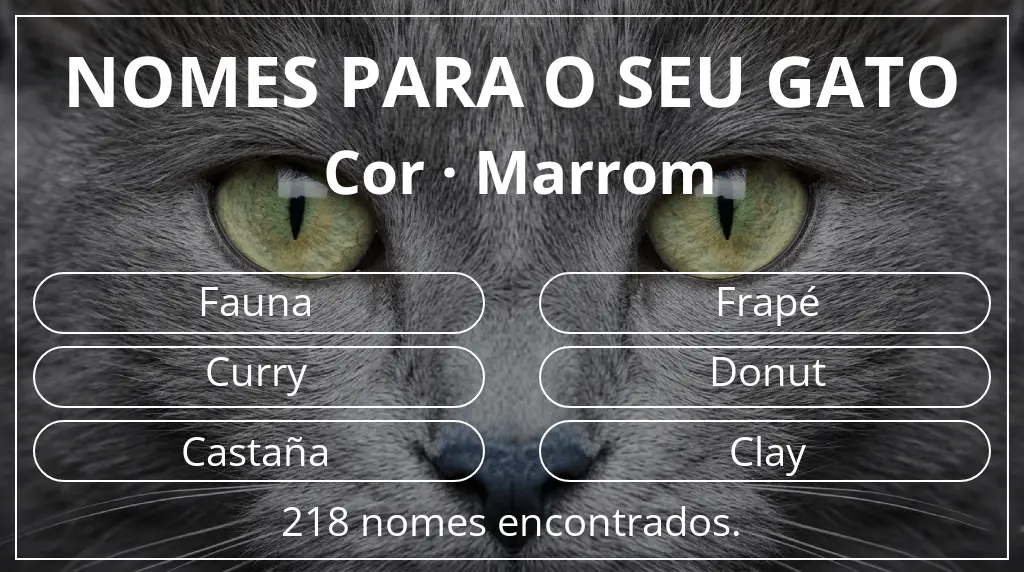 Nomes para gatos com inspiração em cor marrom