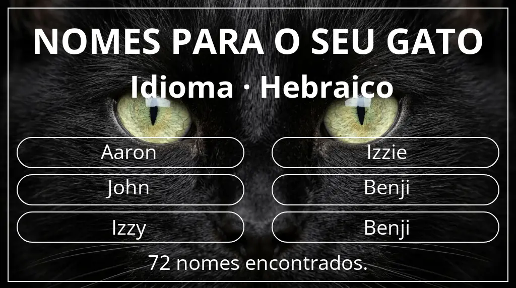 Nomes felinos baseados em idioma hebraico