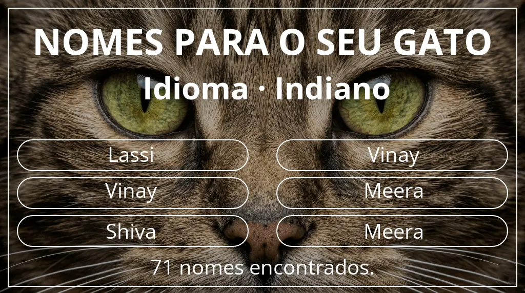 Nomes para gatos baseados em idioma indiano