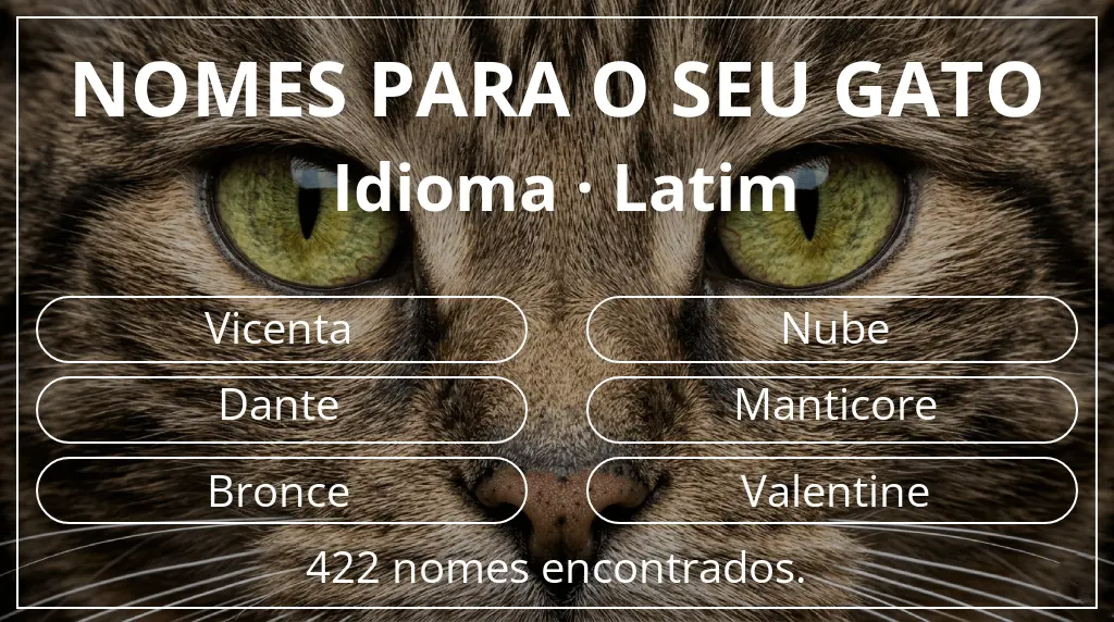 Nomes para gatos relacionados com idioma latim