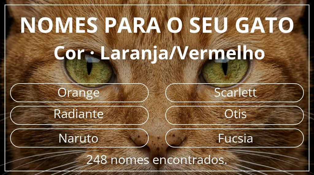 Nomes felinos relacionados com cor laranja/vermelho