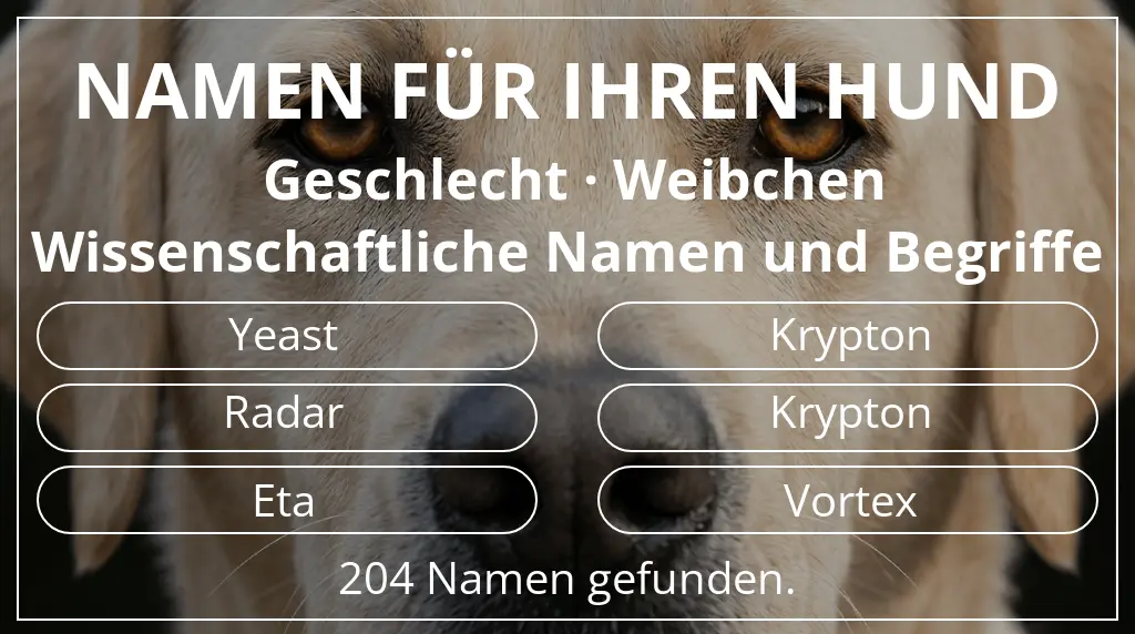 Namen für Hunde basierend auf geschlecht weibchen und thema wissenschaftliche namen und begriffe