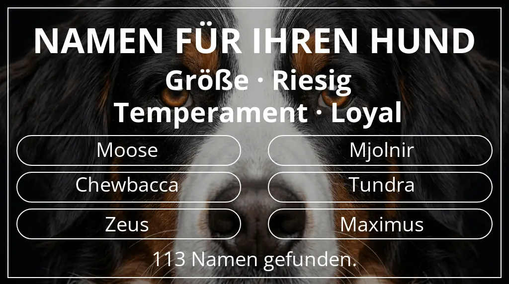Hundenamen inspiriert von größe riesig und temperament loyal