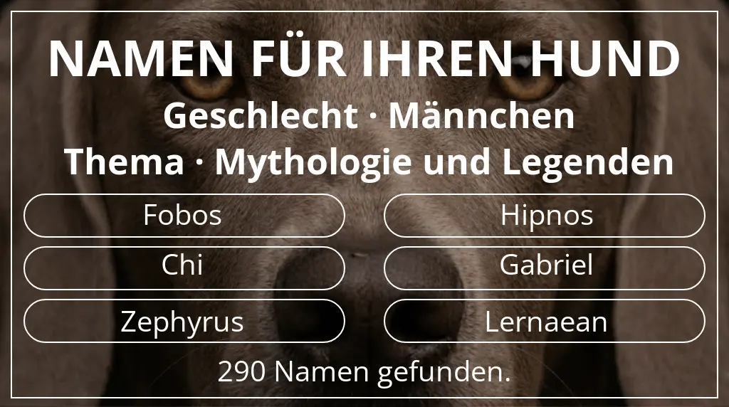Hundenamen basierend auf geschlecht männchen und thema mythologie und legenden