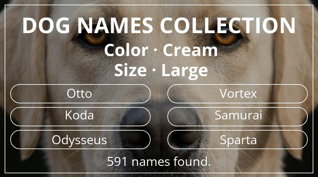 Names for dogs based on cream color and large size