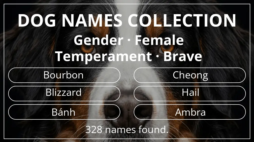 Dog names inspired by female gender and brave temperament