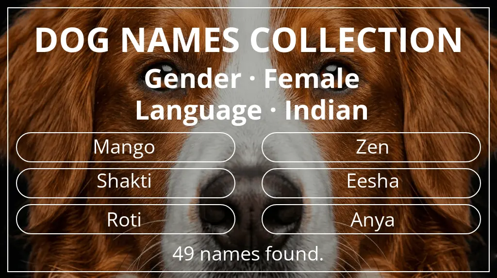 Dog names based on female gender and indian language