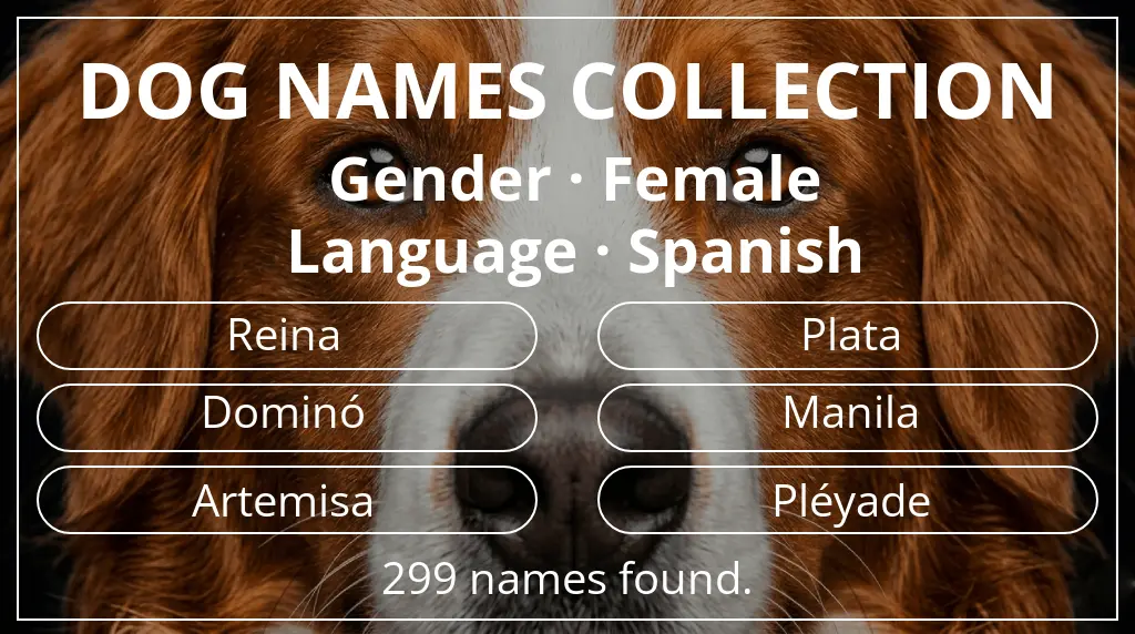 Dog names based on female gender and spanish language