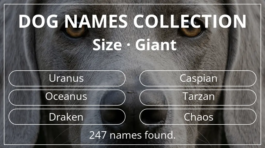 Names for dogs based on giant size