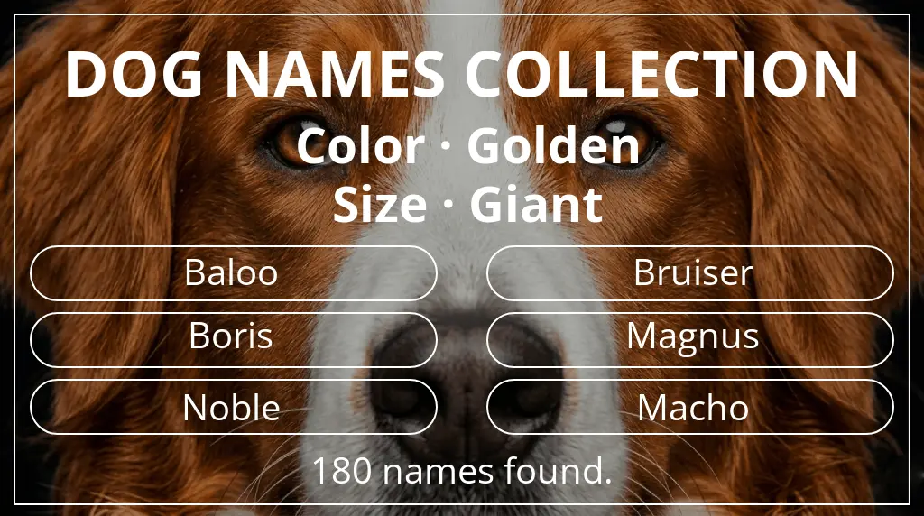 Dog names inspired by golden color and giant size