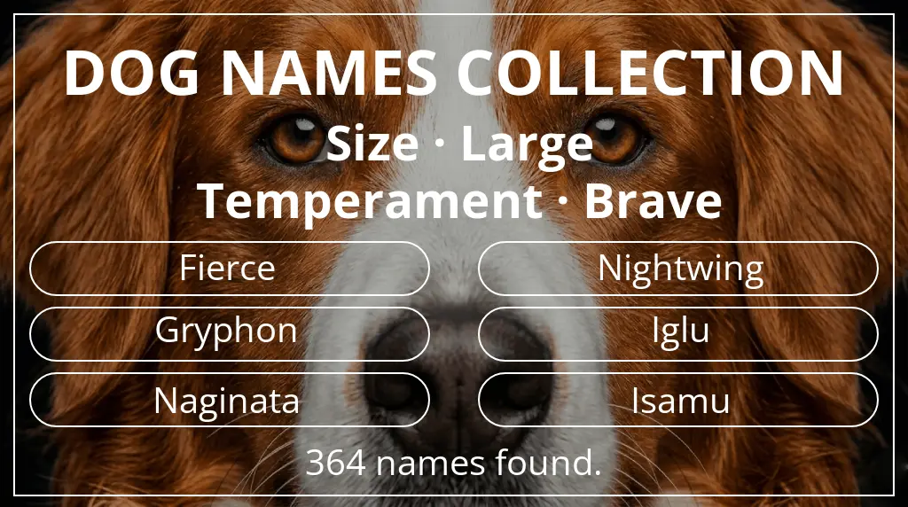 Dog names inspired by large size and brave temperament