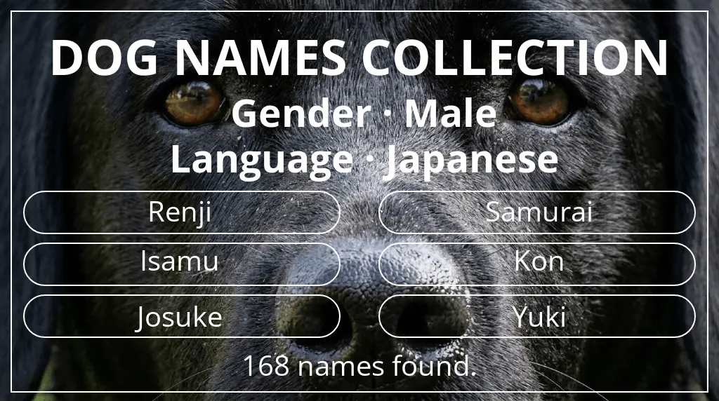 Dog names based on male gender and japanese language