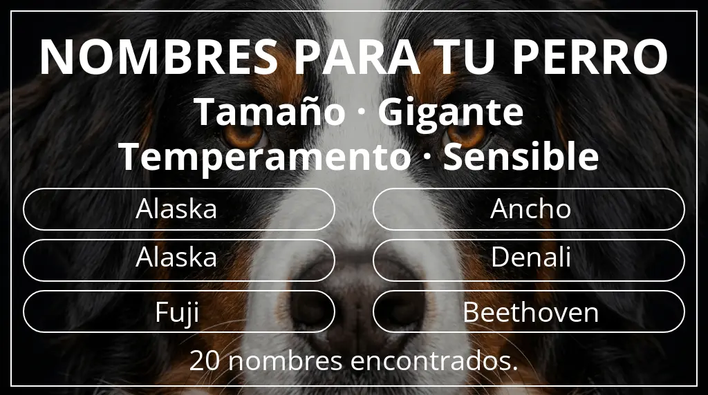 Nombres para perro basados en tamaño gigante y temperamento sensible