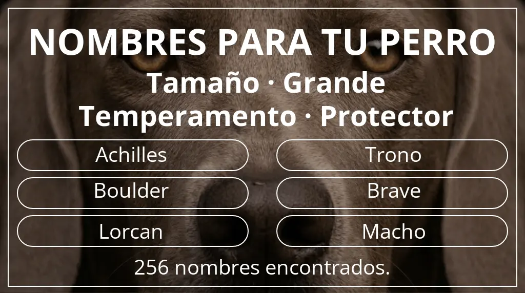 Nombres de perro basados en tamaño grande y temperamento protector