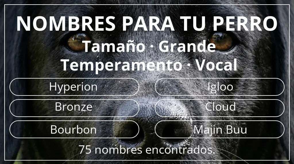 Nombres de perro basados en tamaño grande y temperamento vocal