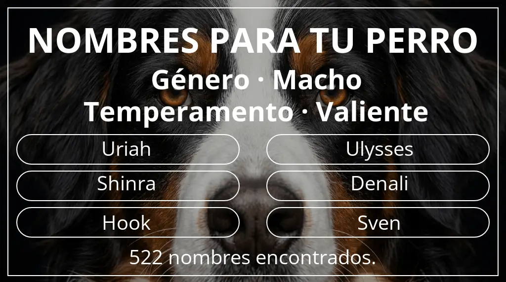 Nombres de perro inspirados en género macho y temperamento valiente
