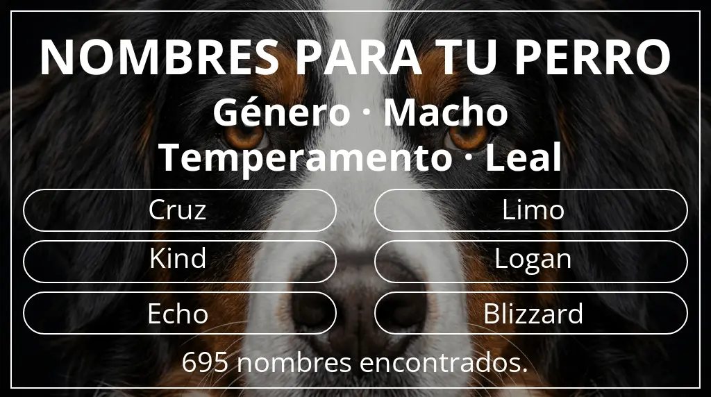 Nombres para perro basados en género macho y temperamento leal