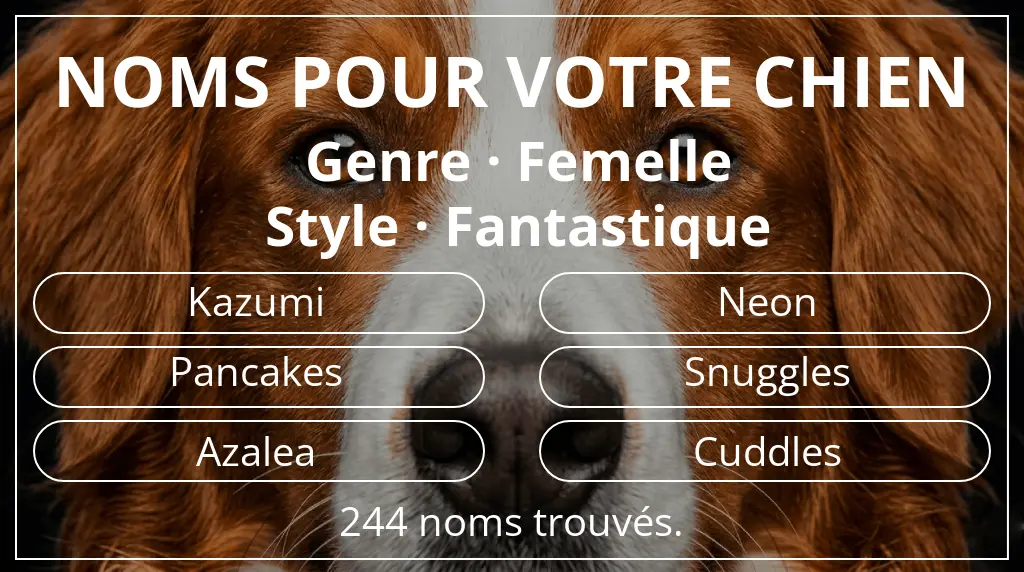 Noms de chiens inspirés de genre femelle et style fantastique