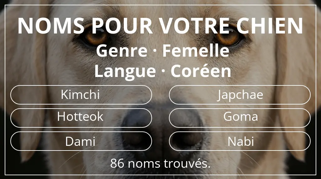 Noms de chiens inspirés de genre femelle et langue coréen