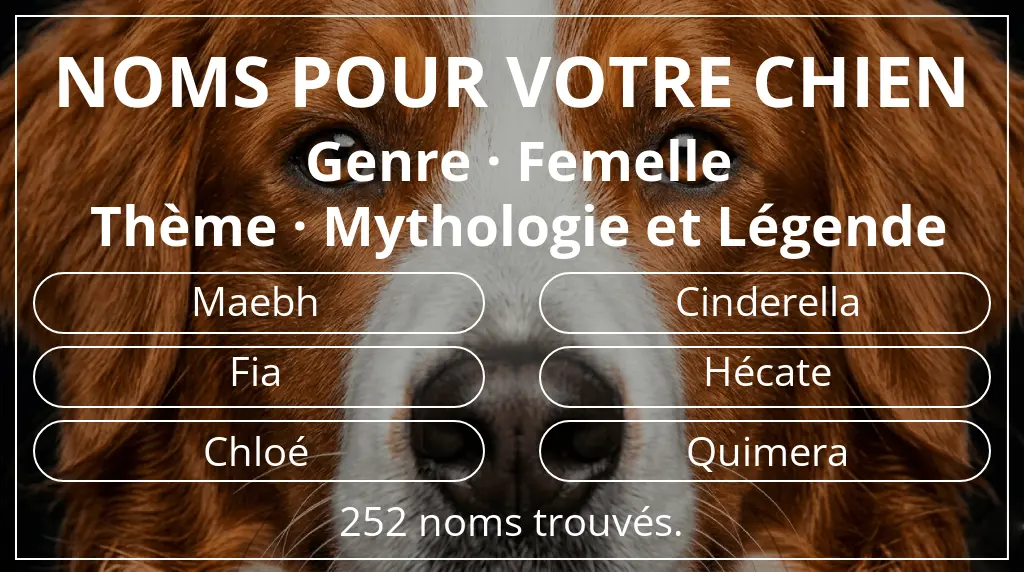 Noms pour chiens basés sur genre femelle et thème mythologie et légende