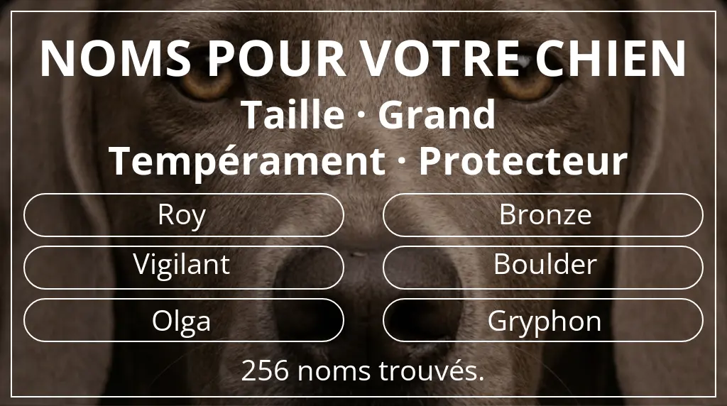 Noms pour chiens basés sur taille grand et tempérament protecteur