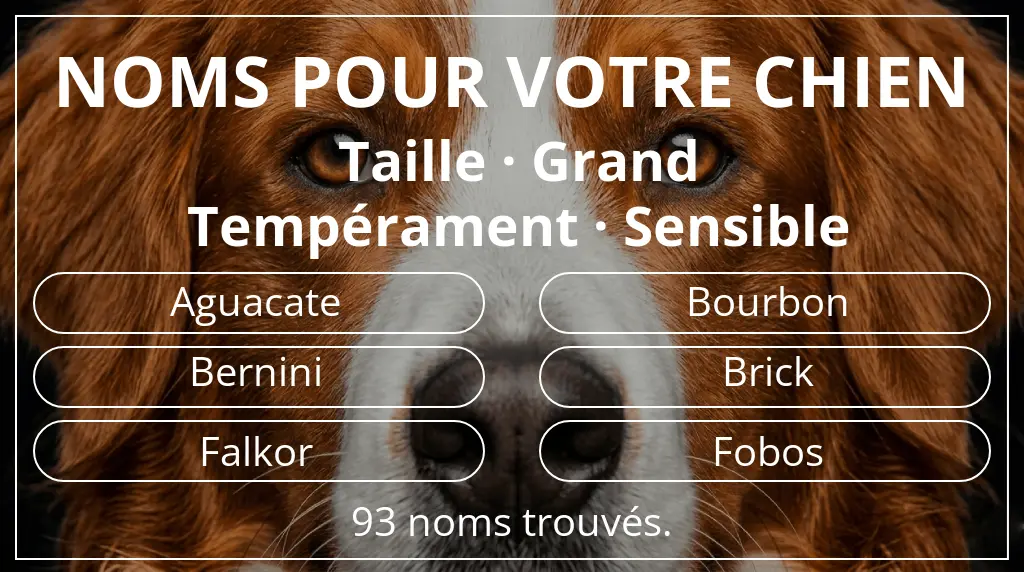 Noms pour chiens basés sur taille grand et tempérament sensible