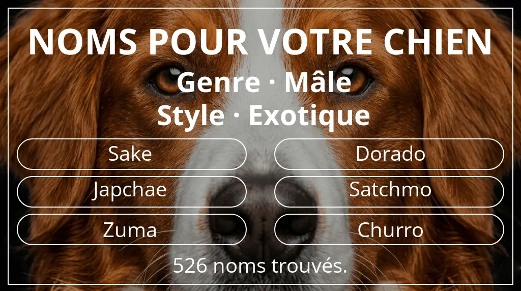 Noms pour chiens inspirés de genre mâle et style exotique