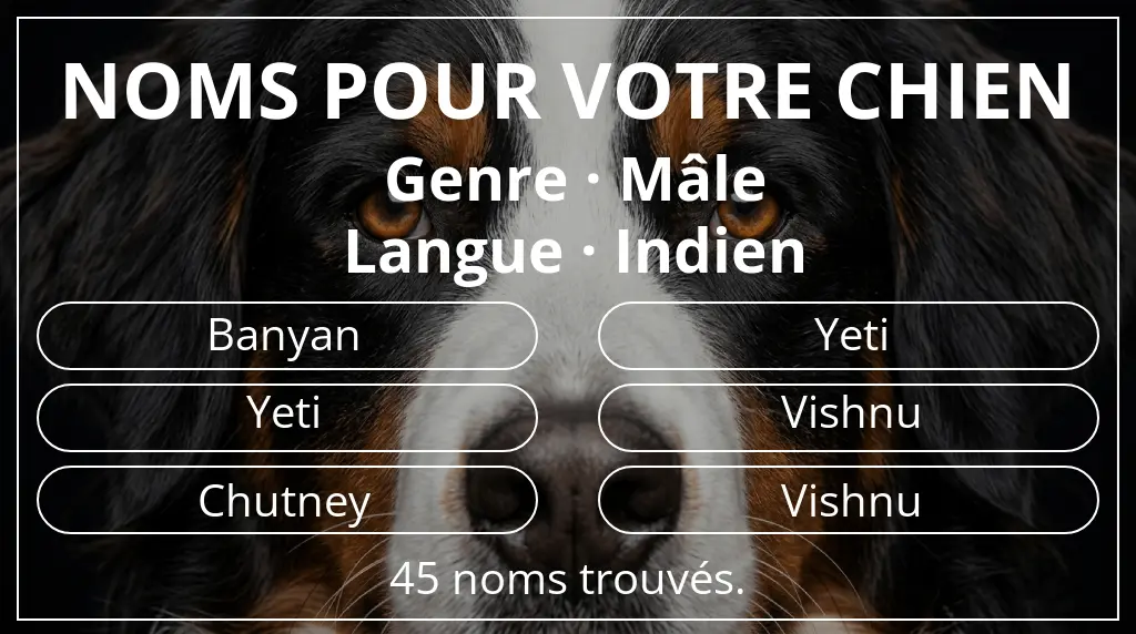 Noms pour chiens inspirés de genre mâle et langue indien