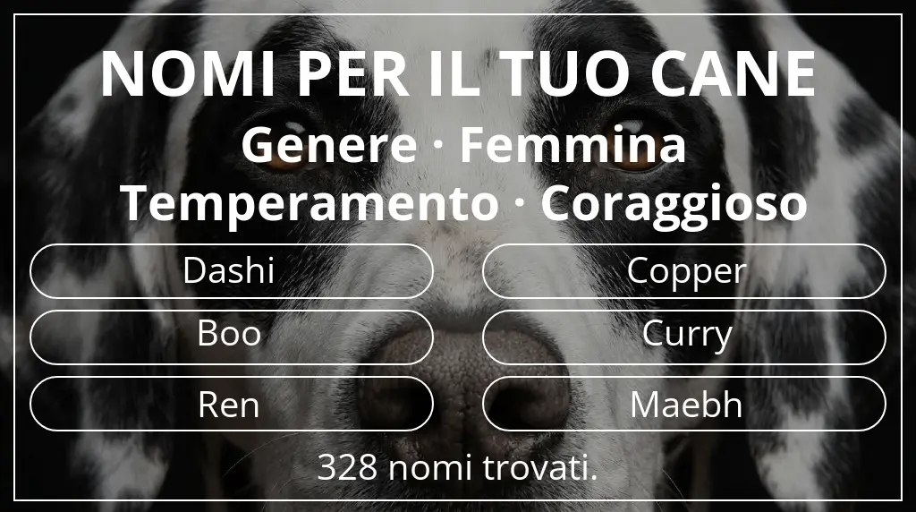 Nomi per cani ispirati a genere femmina e temperamento coraggioso