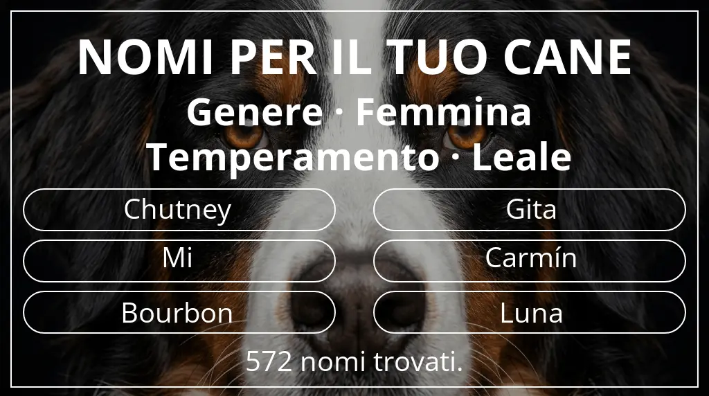 Nomi canini basati su genere femmina e temperamento leale