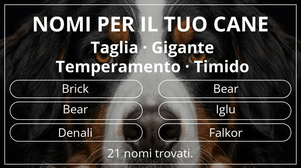 Nomi per cani ispirati a taglia gigante e temperamento timido